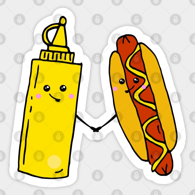 Hot Dog and Mustard Food Love Sticker by HotHibiscus